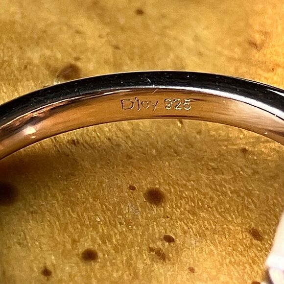 Natural Rose Apatite Moissanite Sterling Silver Ring Size 6 - Picture 6 of 9